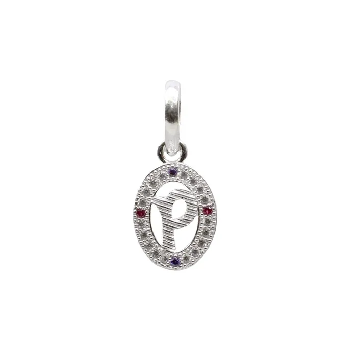 Necklaces Karizma Jewels Pure 925 Sterling Cute Silver P Letter Alphabet Pendant CZ for Girl