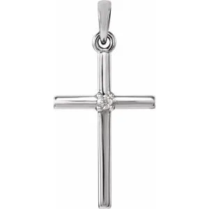 Necklaces Platinum 2265x114 mm 015 CT Diamond Cross PendantR42326108PSTWBC WB Choice Jewelry Necklaces Platinum 2265x114 mm 015 CT Diamond Cross PendantR42326108PSTWBC WB Choice Jewelry