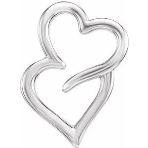 Necklaces Platinum Double Heart Slide Pendant86332104PSTWBC WB Choice Jewelry Necklaces Platinum Double Heart Slide Pendant86332104PSTWBC WB Choice Jewelry