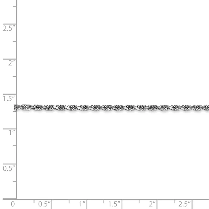 Necklaces WB Choice Jewelry 10k White Gold 225mm DC Quadruple Rope Chain AnkletWBC10WQT0189 Necklaces WB Choice Jewelry 10k White Gold 225mm DC Quadruple Rope Chain AnkletWBC10WQT0189