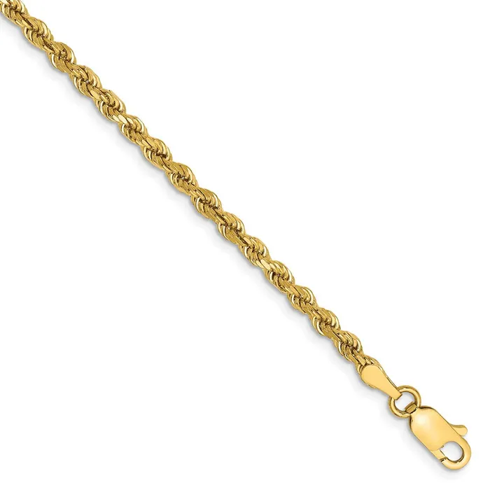 Necklaces WB Choice Jewelry 14k 275mm Diamondcut Rope with Lobster Clasp ChainWBC021L8 Necklaces WB Choice Jewelry 14k 275mm Diamondcut Rope with Lobster Clasp ChainWBC021L8