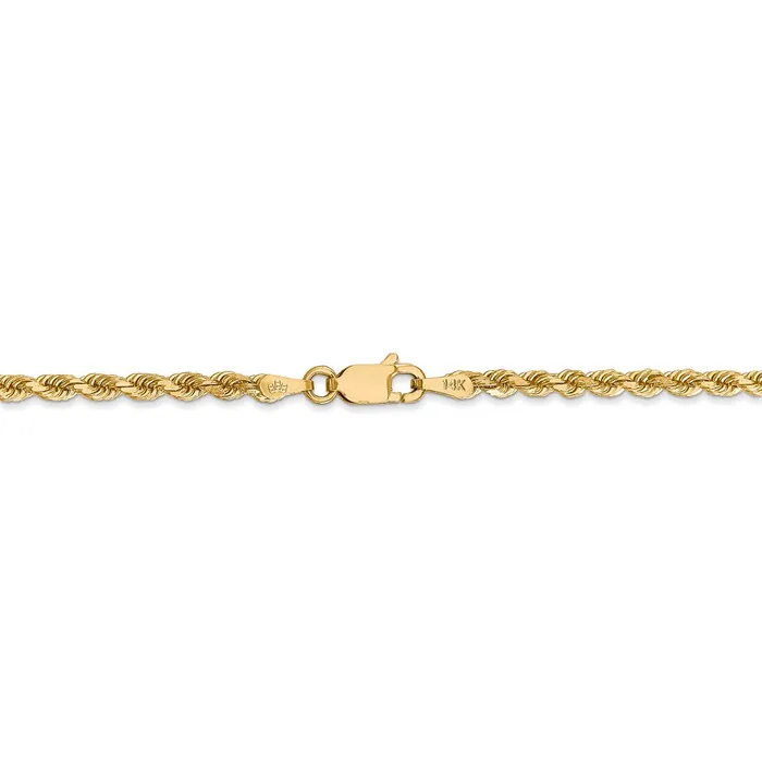 Necklaces WB Choice Jewelry 14k 275mm Diamondcut Rope with Lobster Clasp ChainWBC021L8 Necklaces WB Choice Jewelry 14k 275mm Diamondcut Rope with Lobster Clasp ChainWBC021L8