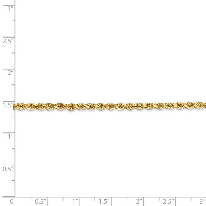 Necklaces WB Choice Jewelry 14k 275mm Diamondcut Rope with Lobster Clasp ChainWBC021L8 Necklaces WB Choice Jewelry 14k 275mm Diamondcut Rope with Lobster Clasp ChainWBC021L8