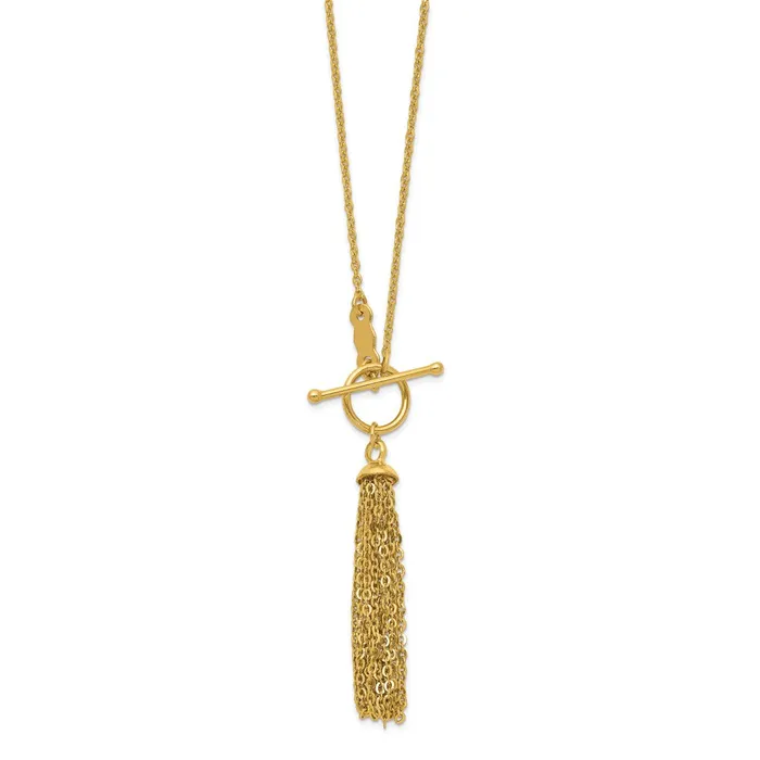 Necklaces WB Choice Jewelry 14K Cable Chain Tassel Toggle NecklaceWBCSF229718 Necklaces WB Choice Jewelry 14K Cable Chain Tassel Toggle NecklaceWBCSF229718