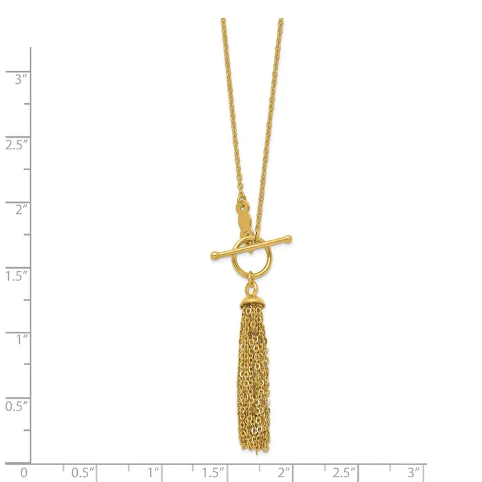 Necklaces WB Choice Jewelry 14K Cable Chain Tassel Toggle NecklaceWBCSF229718 Necklaces WB Choice Jewelry 14K Cable Chain Tassel Toggle NecklaceWBCSF229718