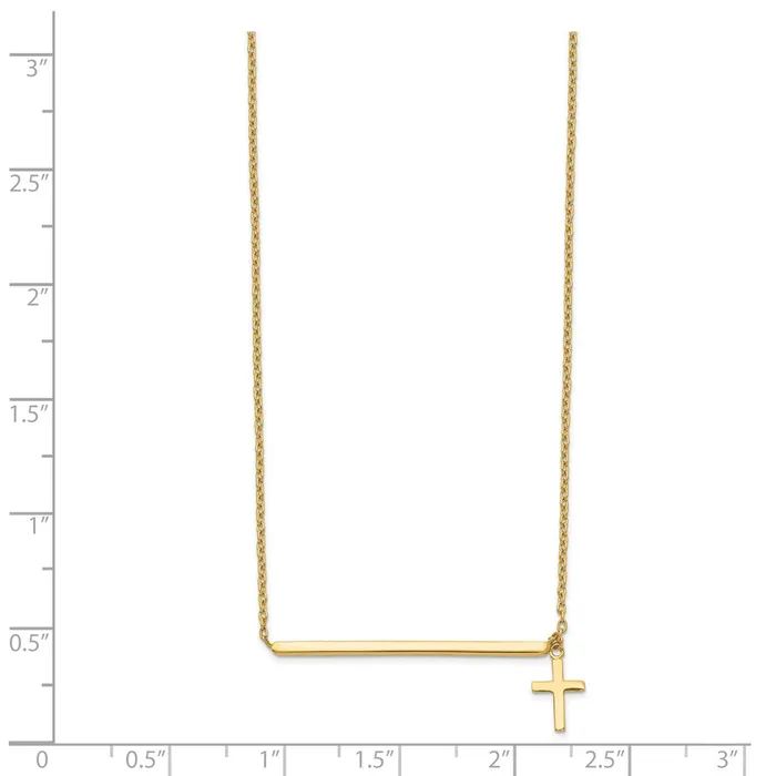 Necklaces WB Choice Jewelry 14k Polished Cross w 2in ext NecklaceWBCSF265813 Necklaces WB Choice Jewelry 14k Polished Cross w 2in ext NecklaceWBCSF265813