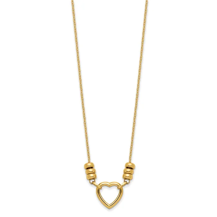Necklaces WB Choice Jewelry 14K Polished Heart Bead w15 in ext NecklaceWBCSF285718 Necklaces WB Choice Jewelry 14K Polished Heart Bead w15 in ext NecklaceWBCSF285718