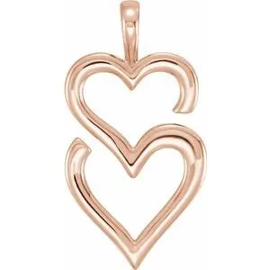 Necklaces WB Choice Jewelry 14K Yellow Double Heart Pendant 86329102PSTWBC Necklaces WB Choice Jewelry 14K Yellow Double Heart Pendant 86329102PSTWBC