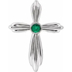 Necklaces WB Choice Jewelry Platinum Emerald Cross Pendant R42369712PSTWBC Necklaces WB Choice Jewelry Platinum Emerald Cross Pendant R42369712PSTWBC