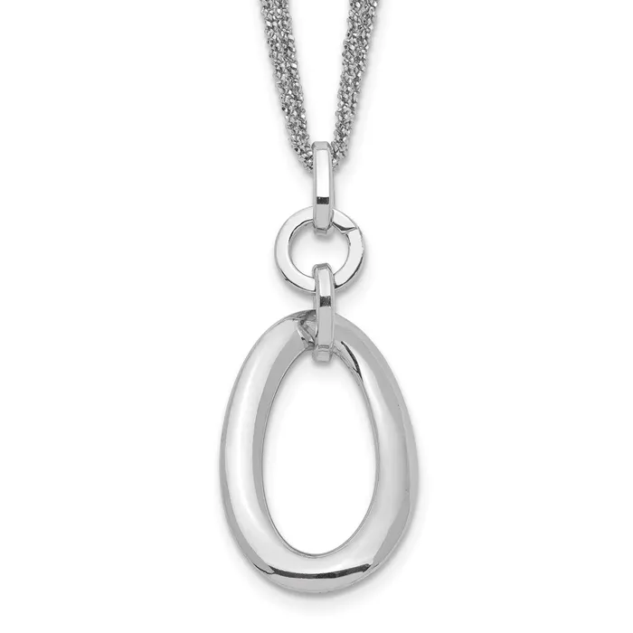 Necklaces WB Choice Jewelry Sterling Silver RHplated Multistrand Oval w15in ext NecklaceWBCQG5437155 Necklaces WB Choice Jewelry Sterling Silver RHplated Multistrand Oval w15in ext NecklaceWBCQG5437155