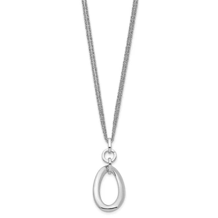 Necklaces WB Choice Jewelry Sterling Silver RHplated Multistrand Oval w15in ext NecklaceWBCQG5437155 Necklaces WB Choice Jewelry Sterling Silver RHplated Multistrand Oval w15in ext NecklaceWBCQG5437155