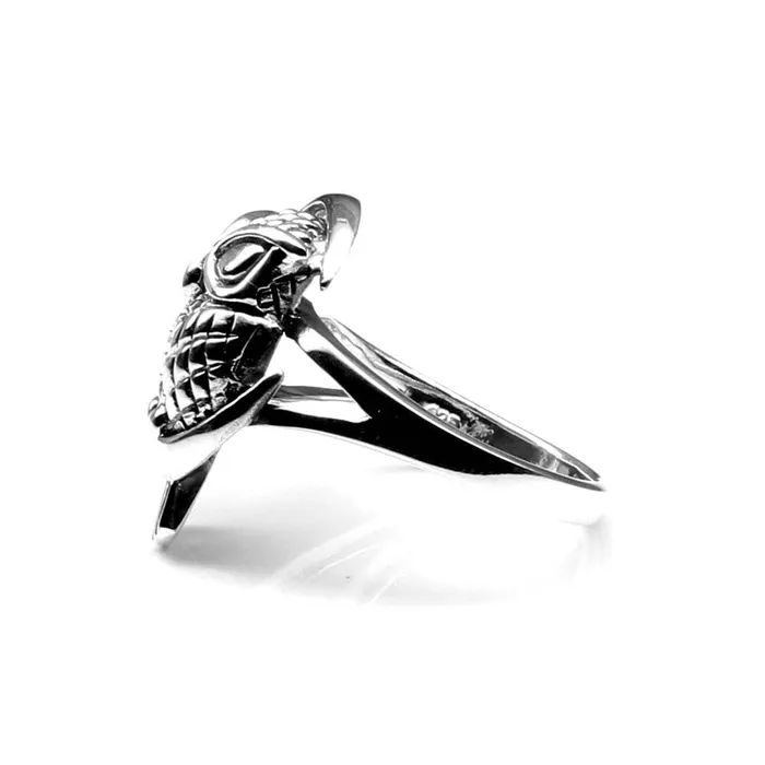Owl Head Punk Oxidized 925 Sterling Silver Unisex Ring Karizma Jewels Rings Owl Head Punk Oxidized 925 Sterling Silver Unisex Ring Karizma Jewels Rings