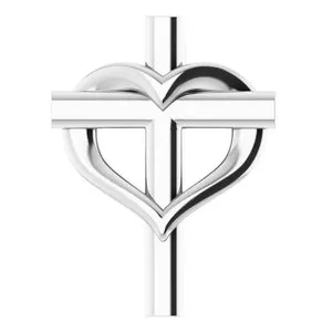 Platinum Youth Cross with Heart Pendant R45399104PSTWBC WB Choice Jewelry Necklaces Platinum Youth Cross with Heart Pendant R45399104PSTWBC WB Choice Jewelry Necklaces