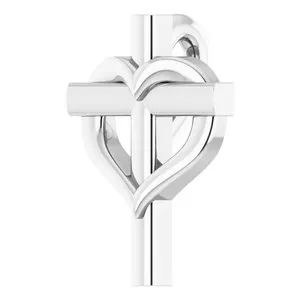 Platinum Youth Cross with Heart Pendant R45399104PSTWBC WB Choice Jewelry Necklaces Platinum Youth Cross with Heart Pendant R45399104PSTWBC WB Choice Jewelry Necklaces