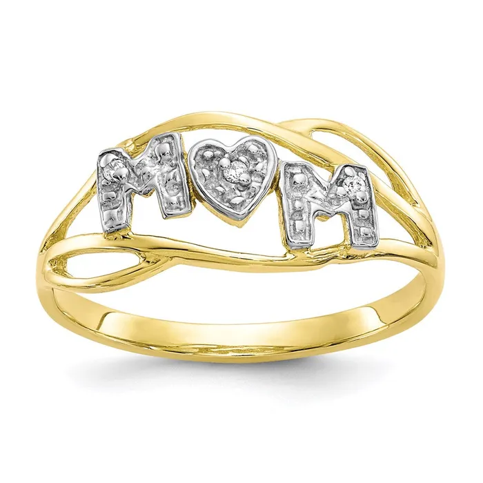Rings 10K wRhodium Mom CZ RingWBC10C1221 WB Choice Jewelry