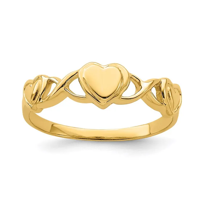 Rings 14K Triple Heart Band RingK4571WBC WB Choice Jewelry