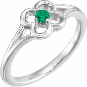 Rings 14K White Emerald Youth Flower Ring71944613PSTWBC WB Choice Jewelry Rings 14K White Emerald Youth Flower Ring71944613PSTWBC WB Choice Jewelry