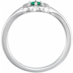 Rings 14K White Emerald Youth Flower Ring71944613PSTWBC WB Choice Jewelry Rings 14K White Emerald Youth Flower Ring71944613PSTWBC WB Choice Jewelry