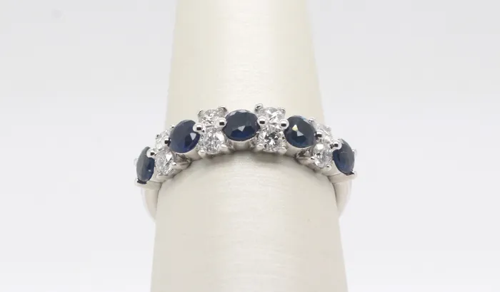 Rings 14KW Sapphire and Diamond ring ROYAL JEWELRY MFG INC