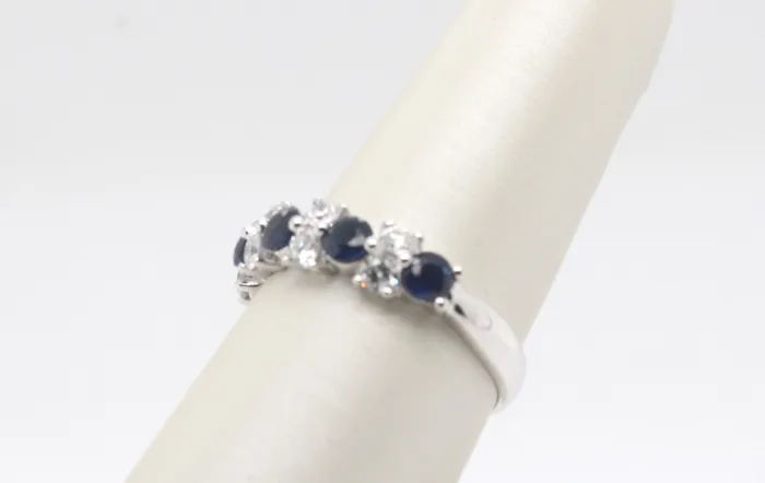 Rings 14KW Sapphire and Diamond ring ROYAL JEWELRY MFG INC