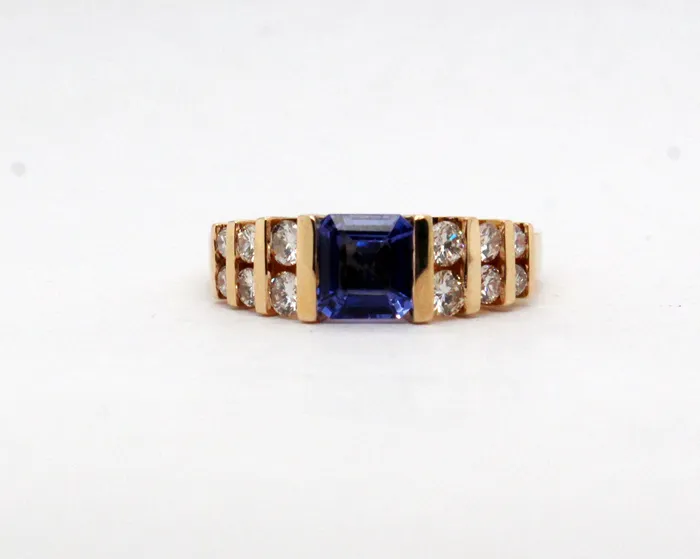 Rings Estate 14KY 73 Ct Tanzanite and 50 Cttw Diamond Ring I in Color and FULLERS PURCHASE FROM PUBLIC Rings Estate 14KY 73 Ct Tanzanite and 50 Cttw Diamond Ring I in Color and FULLERS PURCHASE FROM PUBLIC
