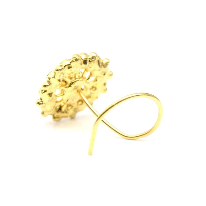 Rings Karizma Jewels Cute Wheel Style Gold Plated Nose Stud CZ Twisted nose ring