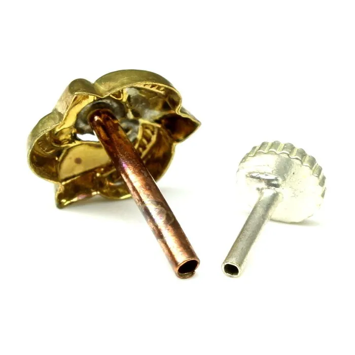 Rings Karizma Jewels Indian Nose Stud Antique gold finish nose ring Push Pin nase stud