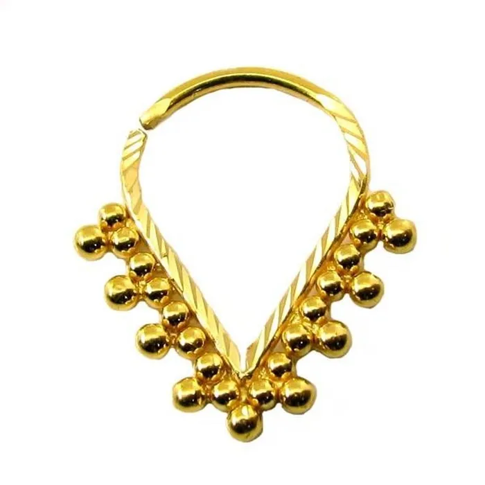 Rings Karizma Jewels Precious Piercing Septum Nose Hoop Ring Real 22k Yellow Gold