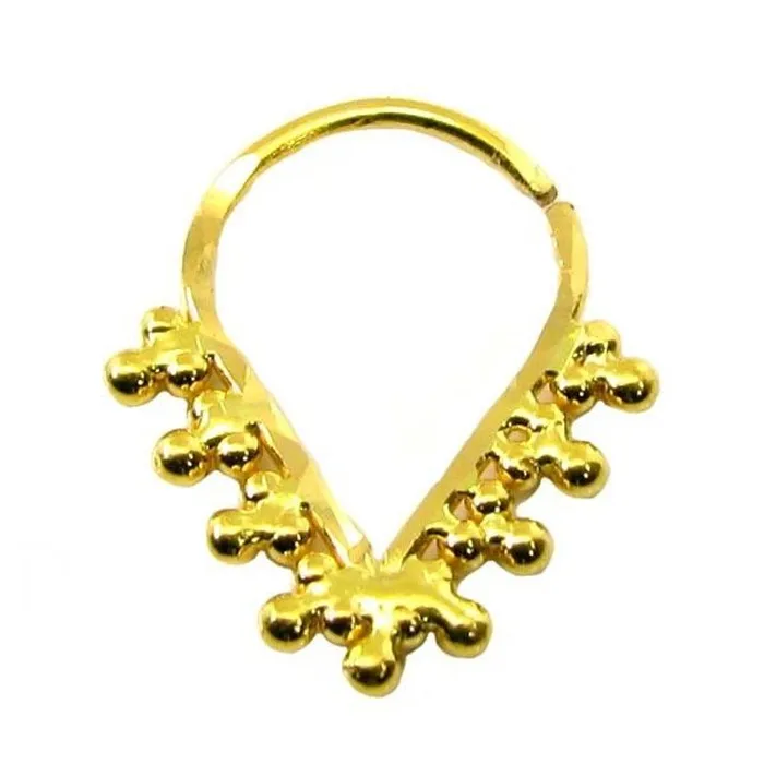 Rings Karizma Jewels Precious Piercing Septum Nose Hoop Ring Real 22k Yellow Gold