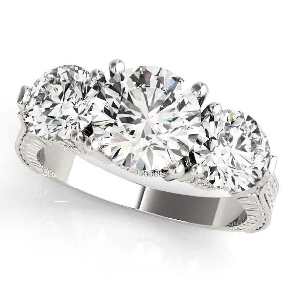 Rings Overnight Mountings Bridal Three Stone Diamond Engagement Ring