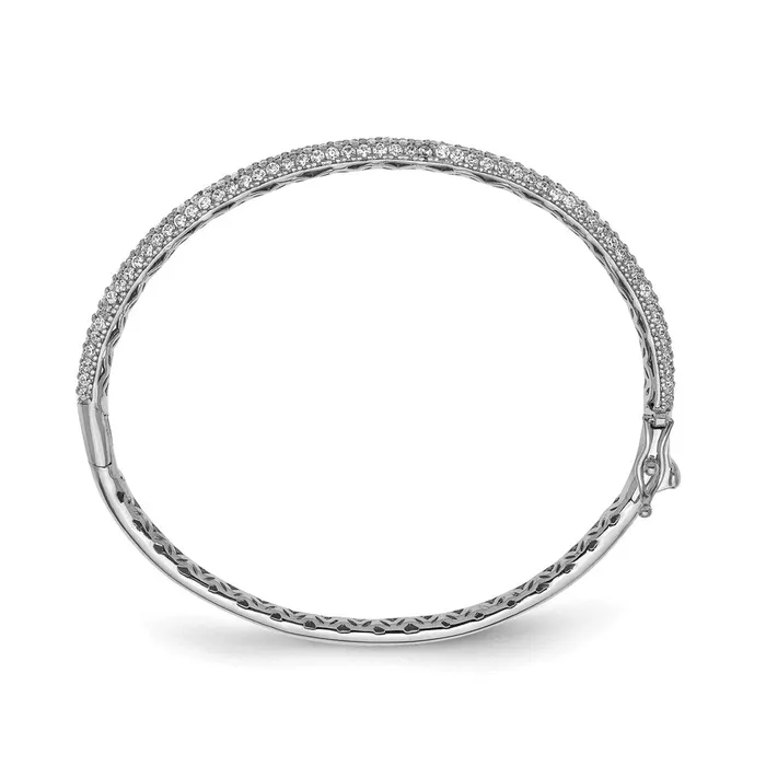 Rings Sterling Silver Pav Rhodiumplated 175 Stone CZ Hinged BangleWBCQB664 WB Choice Jewelry Rings Sterling Silver Pav Rhodiumplated 175 Stone CZ Hinged BangleWBCQB664 WB Choice Jewelry