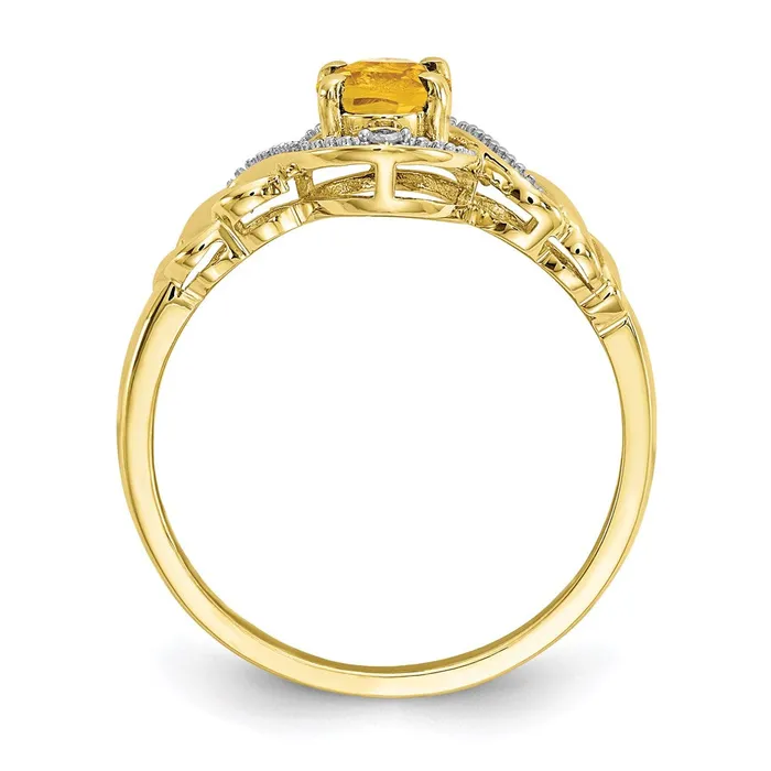 Rings WB Choice Jewelry 10K Citrine and Diamond RingWBC10XB308 Rings WB Choice Jewelry 10K Citrine and Diamond RingWBC10XB308