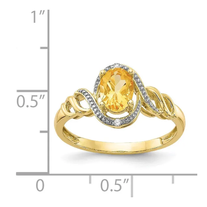 Rings WB Choice Jewelry 10K Citrine and Diamond RingWBC10XB308 Rings WB Choice Jewelry 10K Citrine and Diamond RingWBC10XB308