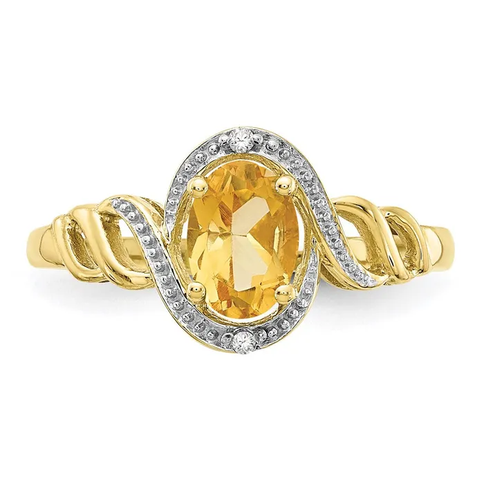 Rings WB Choice Jewelry 10K Citrine and Diamond RingWBC10XB308 Rings WB Choice Jewelry 10K Citrine and Diamond RingWBC10XB308