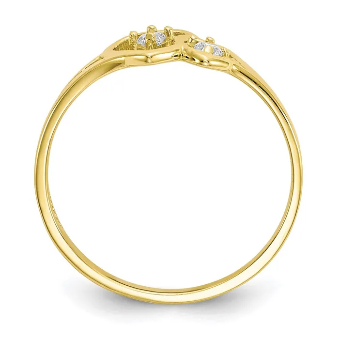 Rings WB Choice Jewelry 10k Double Heart CZ RingWBC10C1184 Rings WB Choice Jewelry 10k Double Heart CZ RingWBC10C1184