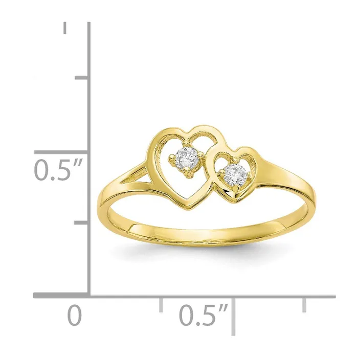 Rings WB Choice Jewelry 10k Double Heart CZ RingWBC10C1184 Rings WB Choice Jewelry 10k Double Heart CZ RingWBC10C1184