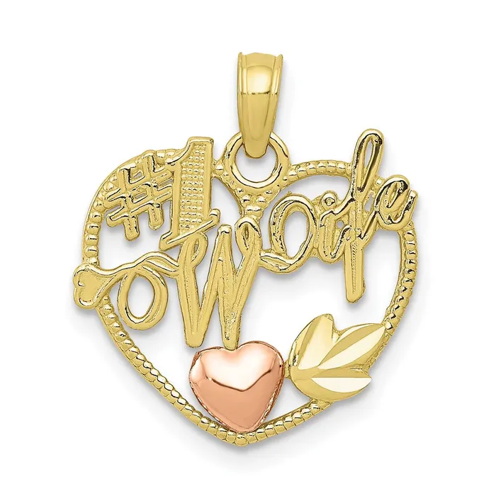 Rings WB Choice Jewelry 10k Twotone 1 WIFE Heart PendantWBC10K1711
