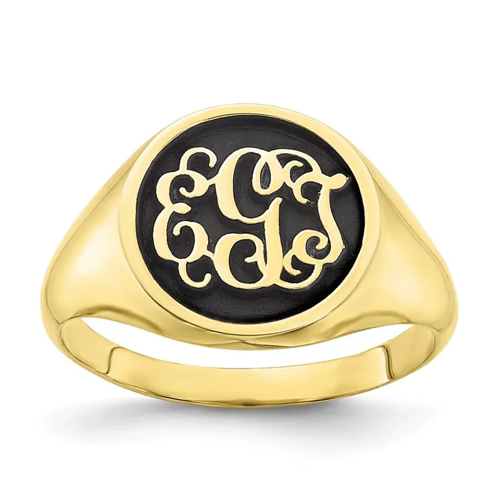Rings WB Choice Jewelry 10KY Polished with Antiqued Background Monogram RingWBC10XNR68Y Rings WB Choice Jewelry 10KY Polished with Antiqued Background Monogram RingWBC10XNR68Y
