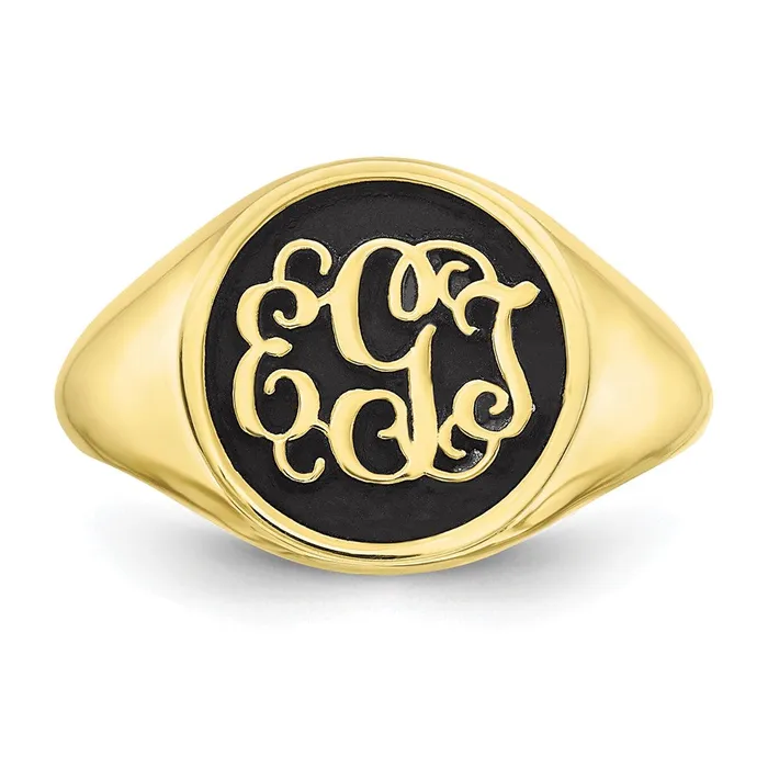 Rings WB Choice Jewelry 10KY Polished with Antiqued Background Monogram RingWBC10XNR68Y Rings WB Choice Jewelry 10KY Polished with Antiqued Background Monogram RingWBC10XNR68Y