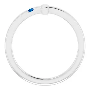 Rings WB Choice Jewelry 14K White 15 mm Round Genuine Blue Sapphire Youth Cross RingR4306660010PSTWBC Rings WB Choice Jewelry 14K White 15 mm Round Genuine Blue Sapphire Youth Cross RingR4306660010PSTWBC