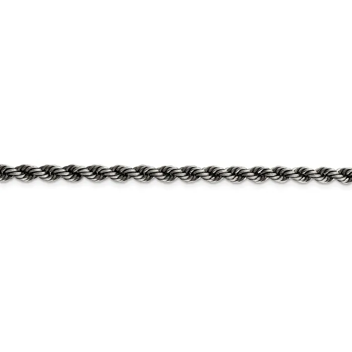 Rings WB Choice Jewelry Sterling Silver Rutheniumplated 4mm Rope ChainWBCQFC20224 Rings WB Choice Jewelry Sterling Silver Rutheniumplated 4mm Rope ChainWBCQFC20224