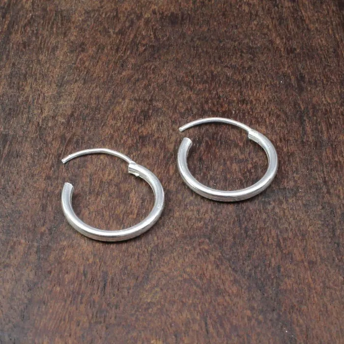 Simple plain ring Sterling Silver Earrings Small hinged Hoop for Girls Pair Karizma Jewels Earrings Simple plain ring Sterling Silver Earrings Small hinged Hoop for Girls Pair Karizma Jewels Earrings