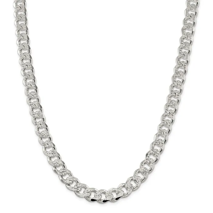 Sterling Silver 105mm Pav Curb ChainWBCQCF30024 WB Choice Jewelry Necklaces