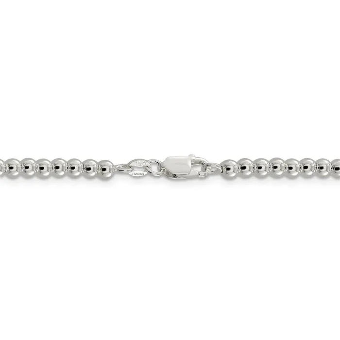 Sterling Silver 4mm Beads on Box ChainWBCQK3320 WB Choice Jewelry Necklaces Sterling Silver 4mm Beads on Box ChainWBCQK3320 WB Choice Jewelry Necklaces