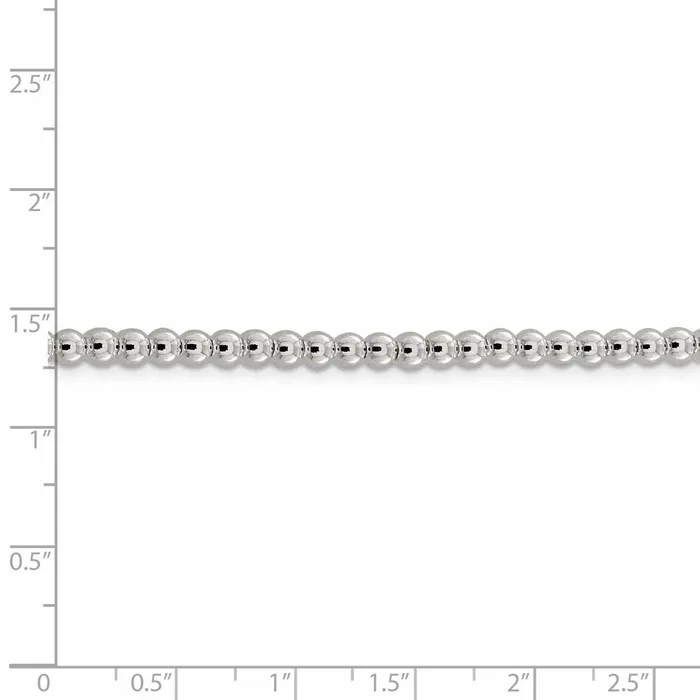 Sterling Silver 4mm Beads on Box ChainWBCQK3320 WB Choice Jewelry Necklaces Sterling Silver 4mm Beads on Box ChainWBCQK3320 WB Choice Jewelry Necklaces