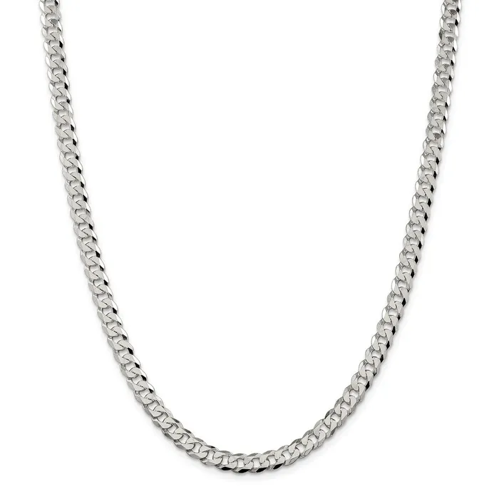 Sterling Silver 6mm Beveled Curb ChainWBCQFB15016 WB Choice Jewelry Rings Sterling Silver 6mm Beveled Curb ChainWBCQFB15016 WB Choice Jewelry Rings