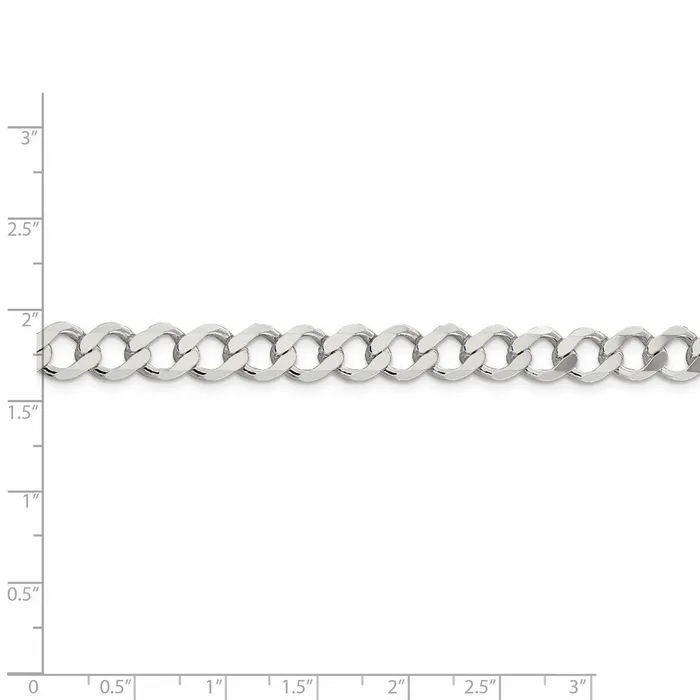 Sterling Silver 81mm Semisolid Flat Curb ChainWBCQLFB18018 WB Choice Jewelry Rings Sterling Silver 81mm Semisolid Flat Curb ChainWBCQLFB18018 WB Choice Jewelry Rings