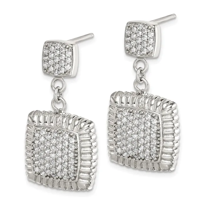 Sterling Silver CZ Square Dangle EarringsWBCQE14638 WB Choice Jewelry Earrings Sterling Silver CZ Square Dangle EarringsWBCQE14638 WB Choice Jewelry Earrings
