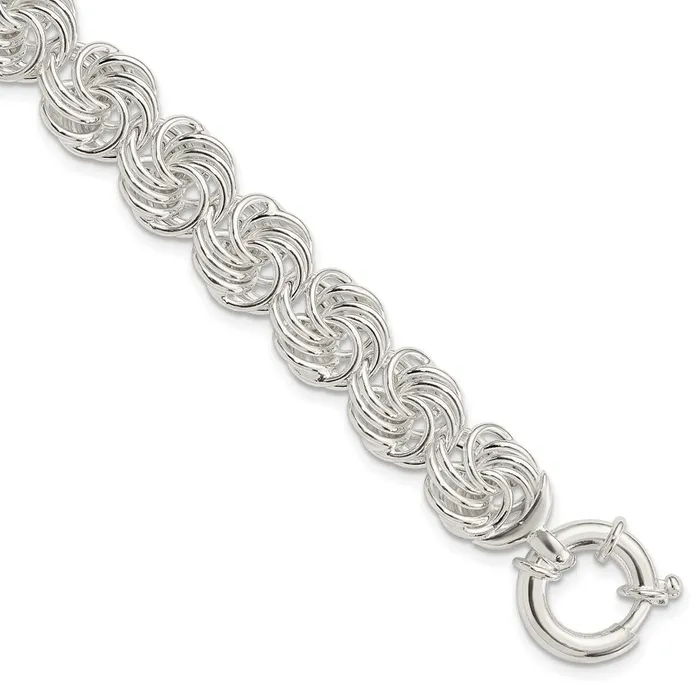 Sterling Silver Polished Circles Fancy Link BraceletWBCQG55958 WB Choice Jewelry Bracelets Sterling Silver Polished Circles Fancy Link BraceletWBCQG55958 WB Choice Jewelry Bracelets