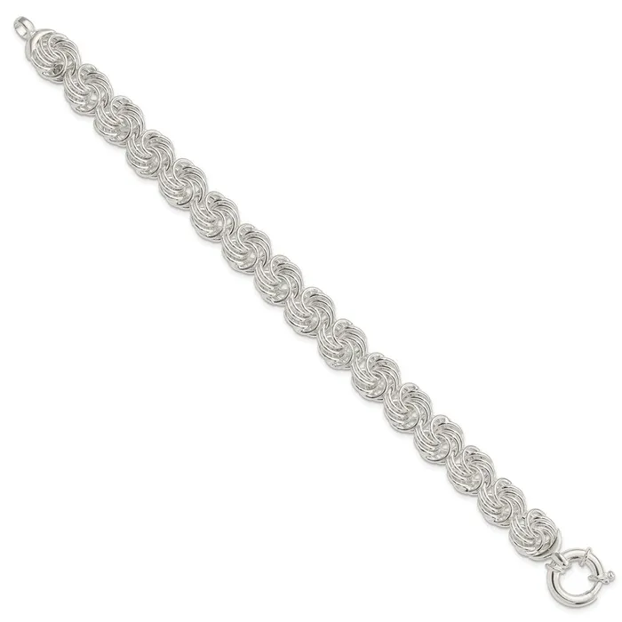 Sterling Silver Polished Circles Fancy Link BraceletWBCQG55958 WB Choice Jewelry Bracelets Sterling Silver Polished Circles Fancy Link BraceletWBCQG55958 WB Choice Jewelry Bracelets